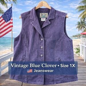 Blue Clover Vintage Purple Denim Woman’s Vest 1X